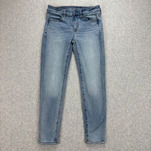 American Eagle Next Level Stretch Skinny Jeans Womens 4 Blue X-Short Light Wash